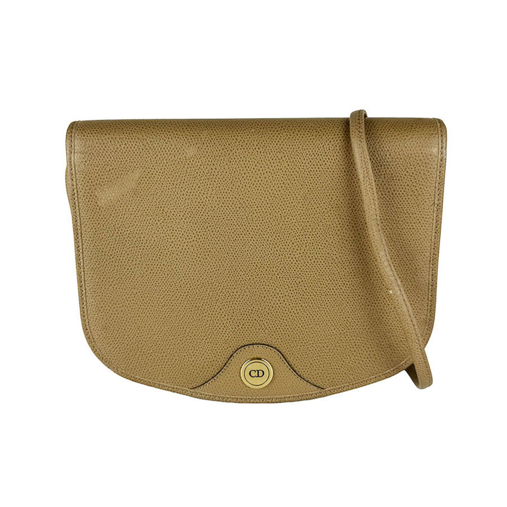 Christian Dior shoulder bag, honeycomb pattern, leather, beige, women's, z10966